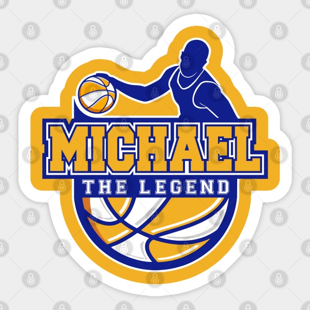 Michael The Legend Basketball Custom Player Your Name Sticker by Baseball Your Name